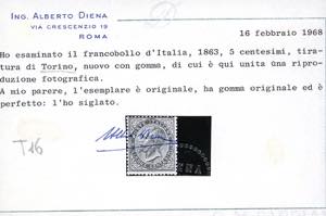 1866 - 5 cent. De La Rue, tiratura ... 