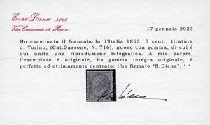 1866 - 5 cent. De La Rue, tiratura ... 