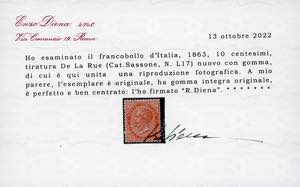 1863 - 10 cent. De La Rue, ... 