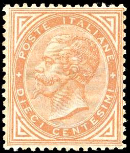 1866 - 10 cent. ocra giallo, De La ... 