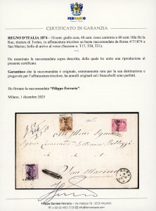 1874 - 10 cent., 40 cent. e 60 ... 