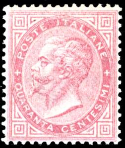 1863 - 40 cent. rosa carminio, De La Rue, ... 