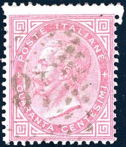1866 - 40 cent. De La Rue, tiratura di ... 