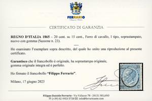 1865 - 20 cent. su 15 cent. Ferro ... 