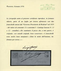 1859 - 15 cent. bruno, 5 cent. ... 