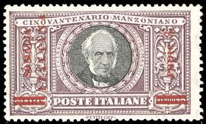 1924 - 3 r. su 5 lire Manzoni, soprastampato ... 