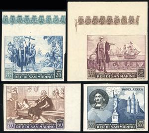 1952 - Colombo, i quattro valori noti non ... 