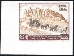 1951 - 300 lire UPU, non dentellato (95a), ... 