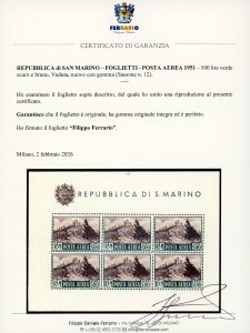 1951 - 500 lire Veduta, foglietto ... 