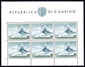 1953 - 200 lire Sciatrice, foglietto (15), ... 