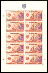 1946 - 100 lire UNRRA, minifoglio (6), ... 