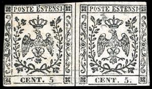 1852 - 5 cent. bianco, prova su carta ... 