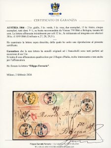 AUSTRIA 1866 - 2 kr. giallo, 3 kr. ... 