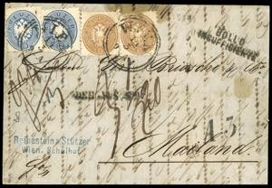 AUSTRIA 1866 - 10 kr. azzurro, 15 kr. ... 