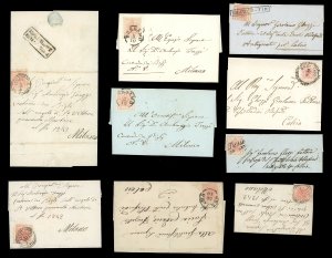 LOMBARDO VENETO 1850/1858 - Nove lettere ... 