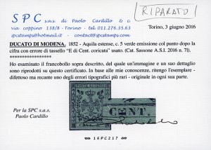 MODENA 1852/1859 - Bellinsieme di ... 