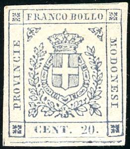 1859 - 20 cent. ardesia violaceo (15), gomma ... 