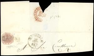 1858 - 2 grana rosa brunastro, I tavola ... 