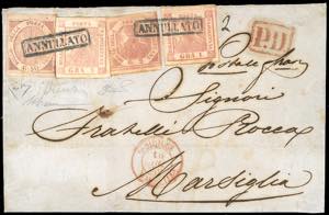 1859 - 50 grana rosa brunastro, 1 grano rosa ... 