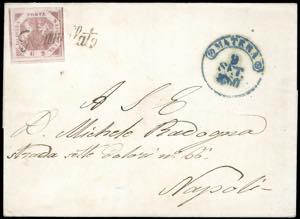 1860 - 2 grana rosa brunastro, III tavola ... 