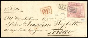 1860 - Lettera da Napoli per Torino del ... 