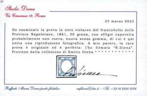 1861 - 50 grana, prova in nero ... 