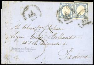 1861 - 2 grana azzurro chiaro (20), due ... 