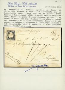 1861 - 2 grana indaco chiaro ... 