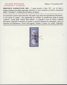 1861 - 2 grana azzurro, EFFIGIE ... 