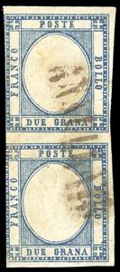 1861 - 2 grana azzurro, EFFIGIE CAPOVOLTA ... 