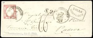 1862 - Lettera da Maddaloni per Padova del ... 