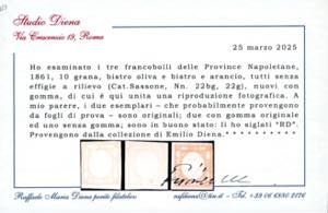 1861 - 10 grana, tre esemplari in ... 