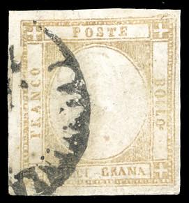 1861 - 10 grana giallo ocra, falso per posta ... 