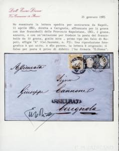 1861 - 10 grana giallo ocra, falso ... 