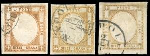 1861 - 10 grana, falso per posta del II ... 