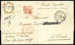 1862 - 10 grana arancio, falso per posta del ... 