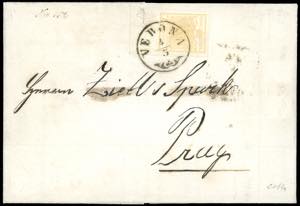 1858 - 5 cent. giallo arancio (1g), ampio ... 