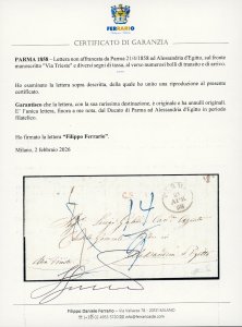 1858 - Lettera non affrancata da ... 