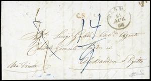 1858 - Lettera non affrancata da Parma ... 