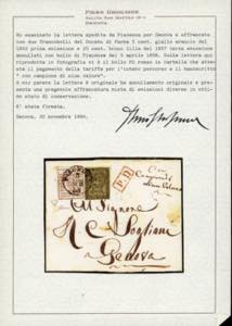 1858 - 5 cent. giallo arancio, I ... 