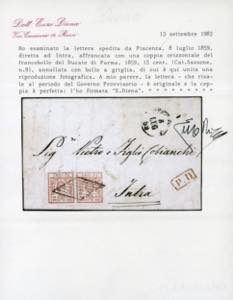 1859 - Lettera da Piacenza per ... 