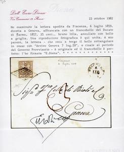 1859 - Lettera da Piacenza per ... 