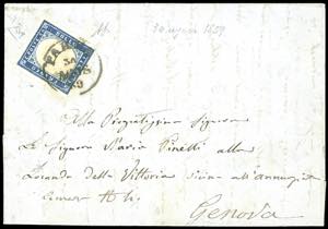 1859 - Lettera da Parma a Genova del ... 