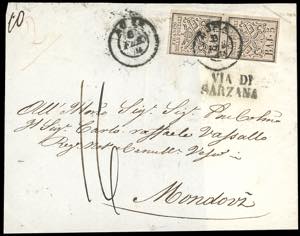 1854 - 5 baj rosa chiaro (6), coppia ... 