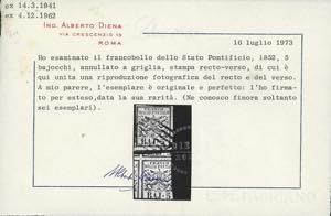 1852 - 5 baj rosa chiaro, stampa ... 