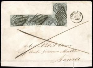 1858 - 6 baj grigio verdastro (7), striscia ... 