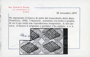 1852 - 7 baj azzurro (8), blocco ... 