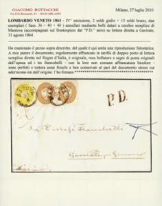 1864 - 2 soldi giallo e 15 soldi ... 