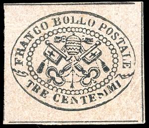 1867 - 3 cent. grigio rosa (14), nuovo, gran ... 