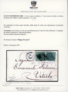 1868 - 5 cent. azzurro verdastro, ... 